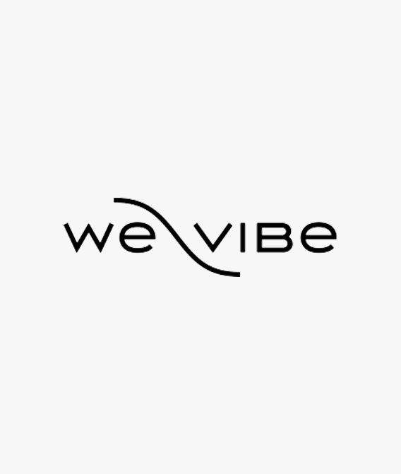 We-Vibe logo in black text with a wavy line on a white background
