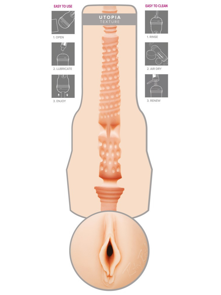 Fleshlight Riley Reid Utopia tekstur med stimulerende indre kanaler og nupper