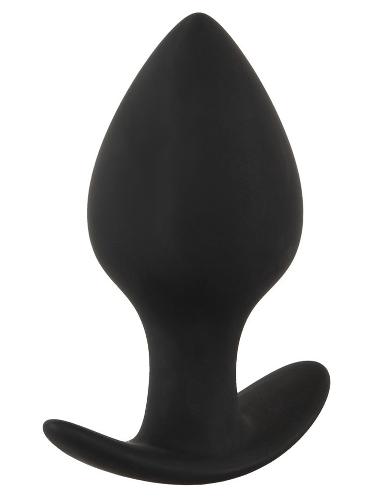 Black Velvets Anal Trainer Set – stor svart silikonanalplug med ankerbase, sett fra siden