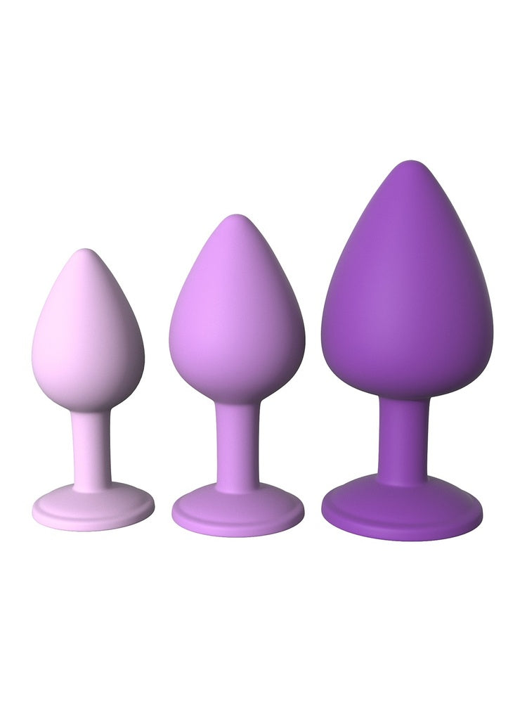 Fantasy For Her Little Gems treningssett – små, medium og store analplugger i lilla silikon