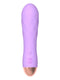 Cuties minivibrator i lyselilla silikon med diamantmønstret overflate, av/på-knapp og You2Toys-logo, roségullfarget bunn, sett forfra mot hvit bakgrunn.