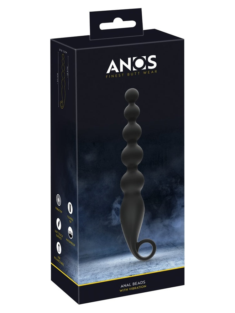 ANOS Finest Butt Wear – Anal Beads with Vibration, sort produktemballasje