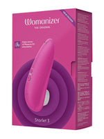 Emballasje i rosa/magenta med produktbilde, logo, modellnavn «Starlet 3» og produktinformasjon.