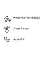 Infografikk som viser funksjoner: Pleasure Air, Smart Silence og Autopilot.