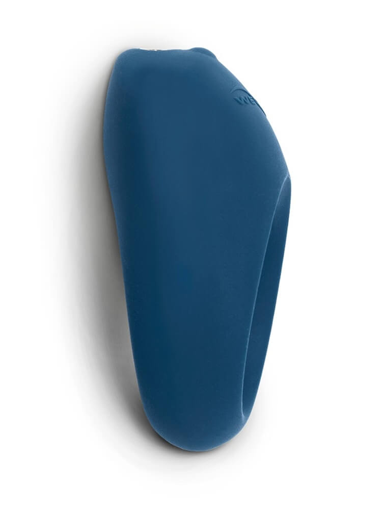 Sidevisning av We-Vibe Pivot vibrerende penisring i blå silikon