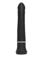 Rabbitvibrator sett forfra uten klitorisarm – viser det realistiske skaftet og den flate basen med kontrollknapper.