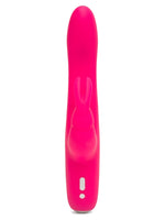 Rabbitvibrator sett forfra – viser den symmetriske kaninstimulatoren med to ører og det buede skaftet.