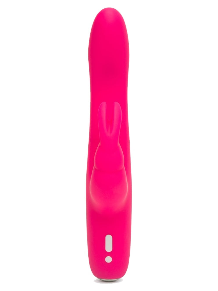 Rabbitvibrator sett forfra – viser den symmetriske kaninstimulatoren med to ører og det buede skaftet.