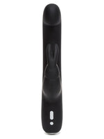 Rabbitvibrator sett forfra – viser symmetrisk kaninstimulator med to ører og det buede G-punkt-hodet.