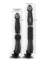 Måldiagram som viser RC Fucking Machine i inntrukket posisjon (ca. 30,3 cm) og uttrekt posisjon (ca. 36,3 cm), thrusting-rekkevidde opptil 6 cm og maksimal diameter ca. 3,2 cm.