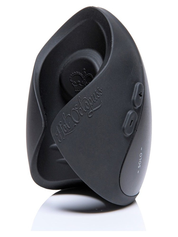 Hot Octopuss Pulse Solo Essential – svart penisvibrator sett fra siden med to knapper