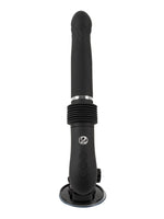 RC Fucking Machine 2.0 sett rett forfra i stående posisjon. Tydelig visning av sugekopp, styreenhet med You2Toys-logo, belg og realistisk tupp.