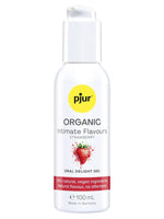 pjur ORGANIC Oral Delight Gel Jordbær – 100 ml pumpeflaske med vannbasert intimgel med jordbærsmak