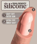 King Cock Elite - Lys Vibrerende Dual Density Silikondildo 15cm