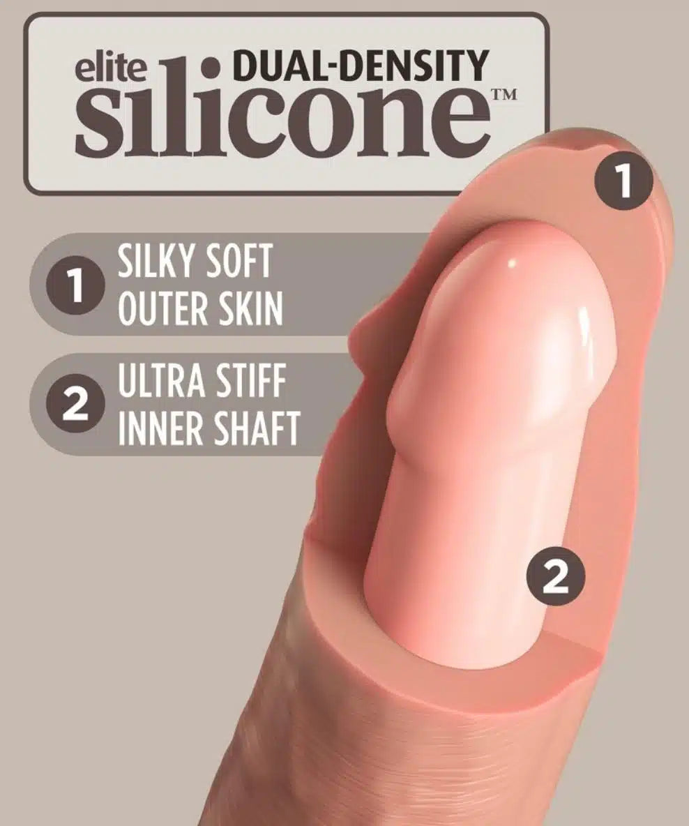 King Cock Elite - Lys Vibrerende Dual Density Silikondildo 15cm