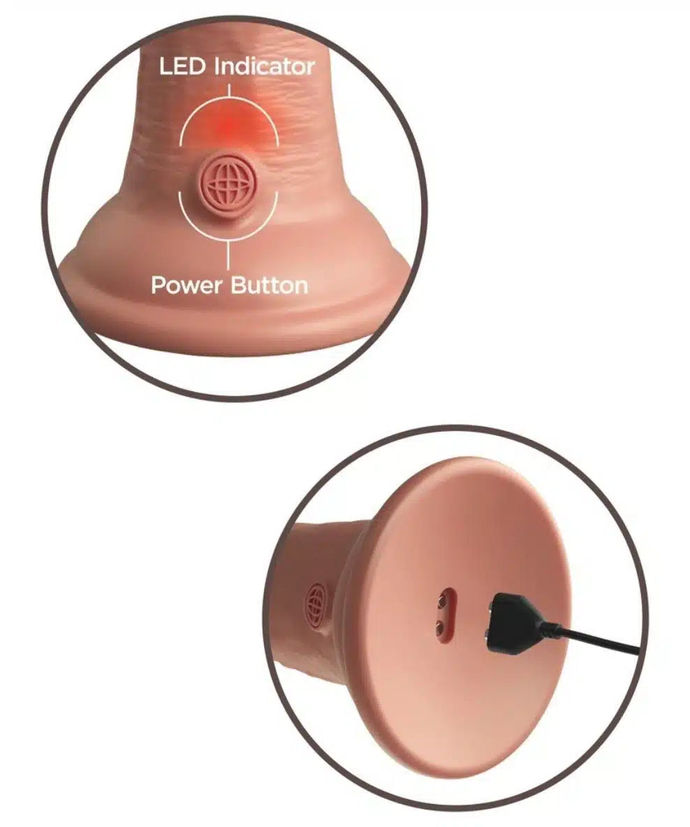 King Cock Elite - Lys Vibrerende Dual Density Silikondildo 15cm