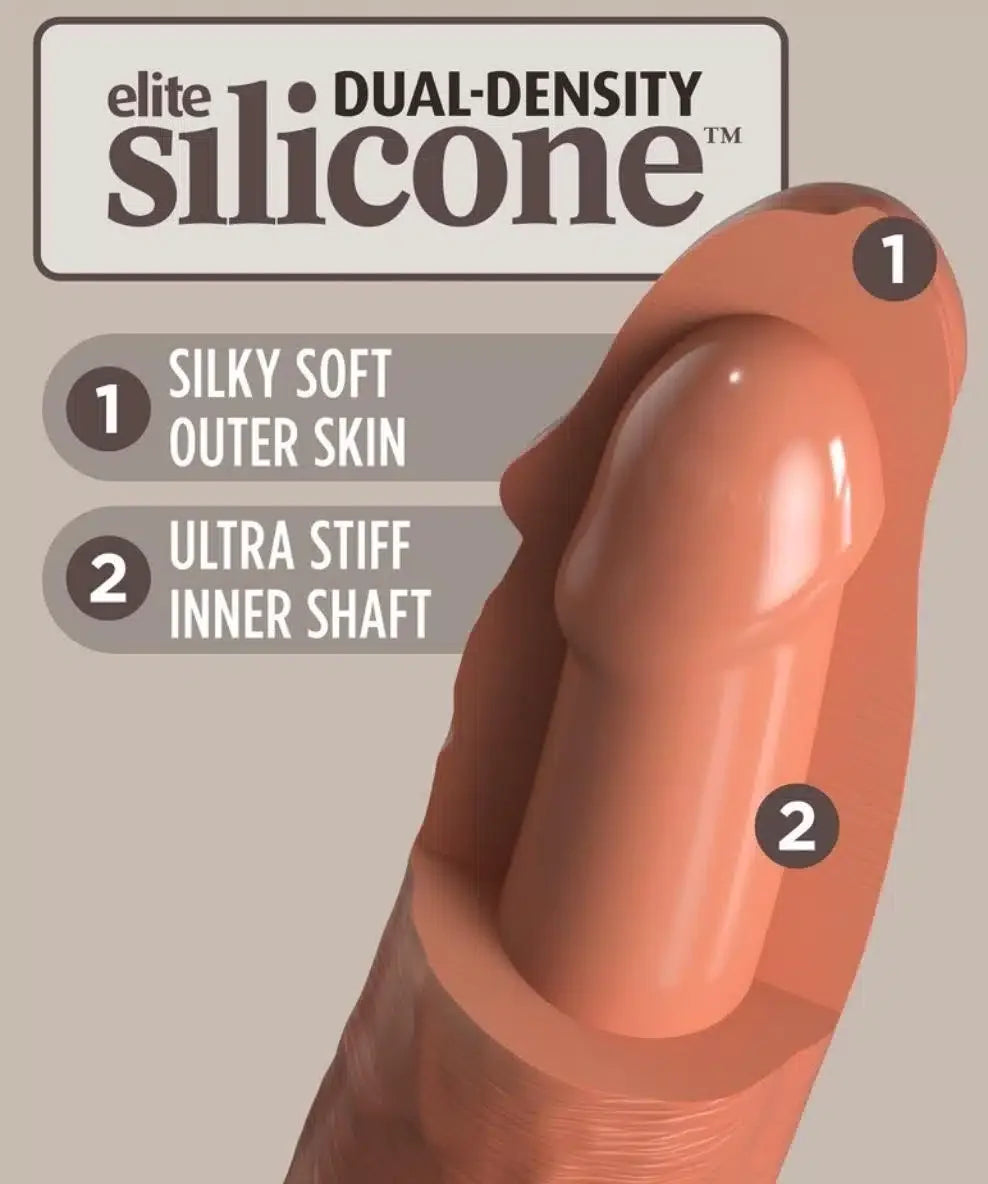 King Cock Elite - Tan Vibrerende Dual Density Silikondildo 15cm