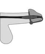 Illustration of a penis with a silicone chastity device for male intimate use