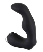 Black silicone prostate massager with curved ergonomic design for intimate pleasure