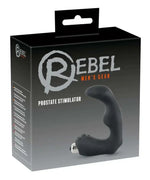Black Rebel prostate stimulator in retail packaging with ergonomic shape and vibrator