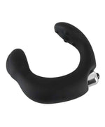 Black silicone vibrating couples toy with curved ergonomic shape for intimacy