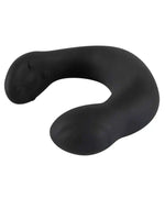 Black silicone U-shaped adult massager with a smooth, curved ergonomic design