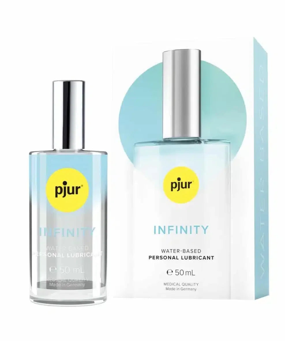 Pjur Infinity water-based personal lubricant 50ml in clear bottle with packaging