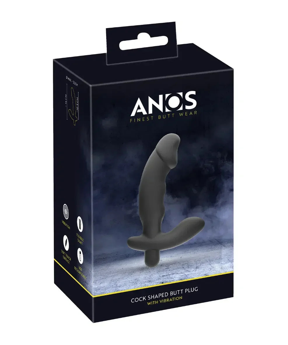 ANOS Penisformet Buttplug med Vibrasjoner