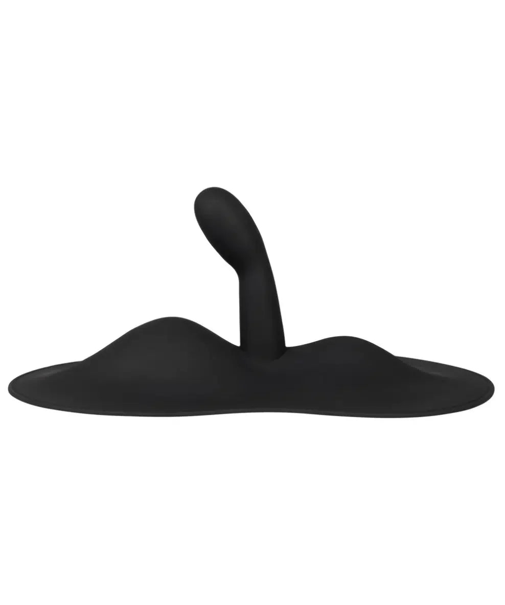 Black silicone prostate massager with ergonomic curved design for intimate massage