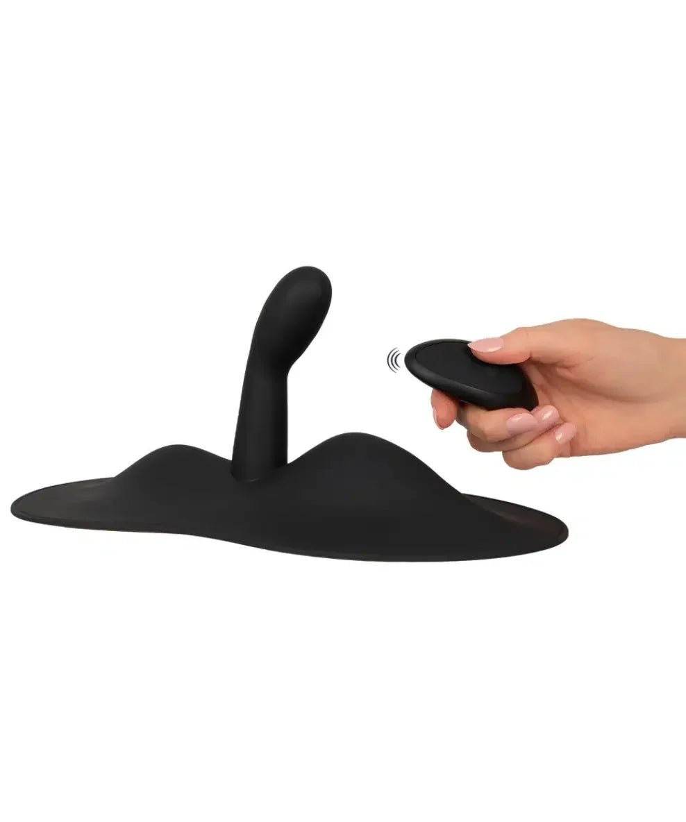 Black silicone remote control sex toy for couples with ergonomic design