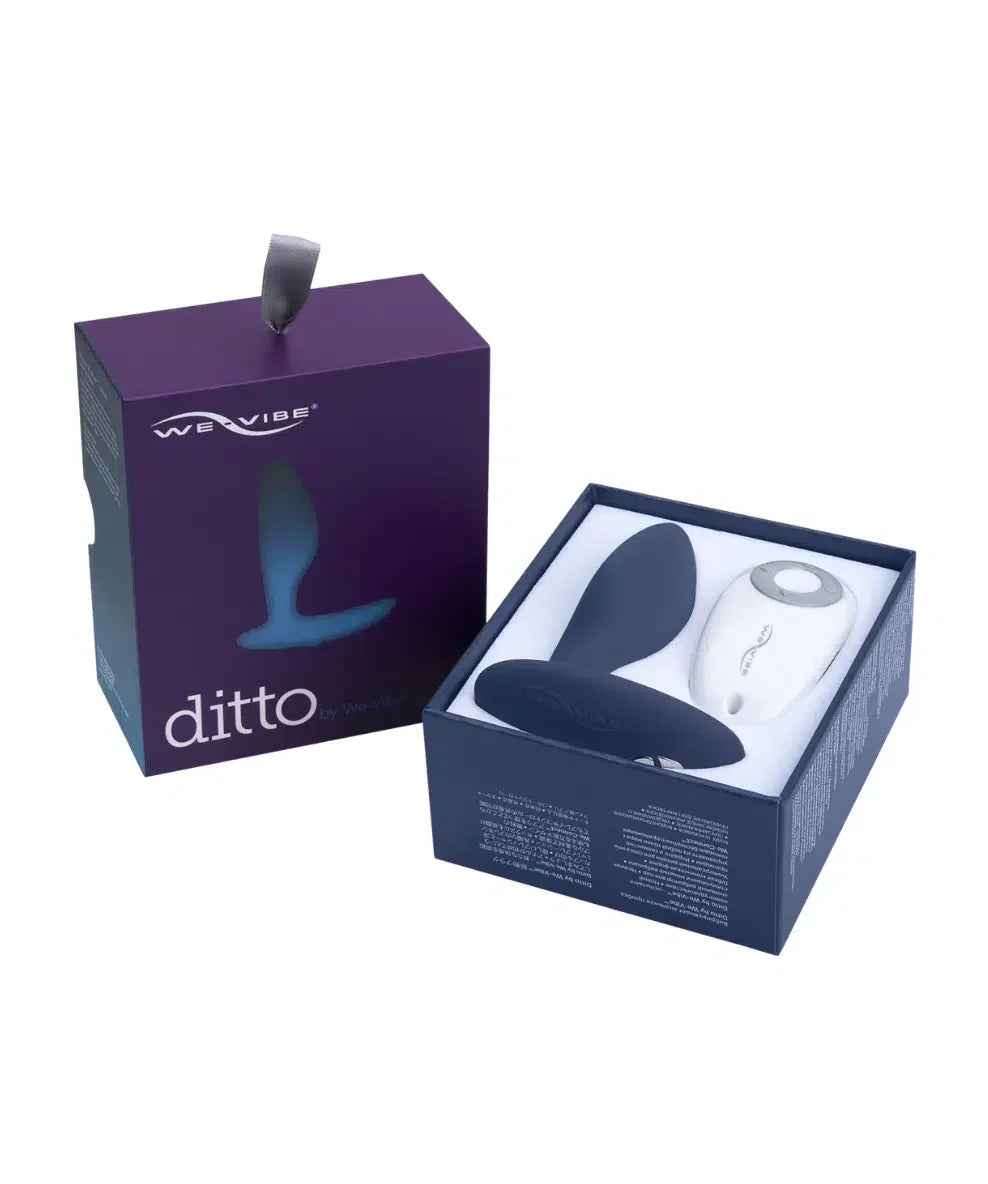 We-Vibe Ditto Vibrerende Buttplug Blå. Opplev intens nytelse, høy kvalitet og presis stimulering med We-Vibe Ditto. Fjernkontroll medfølger. Unisex.