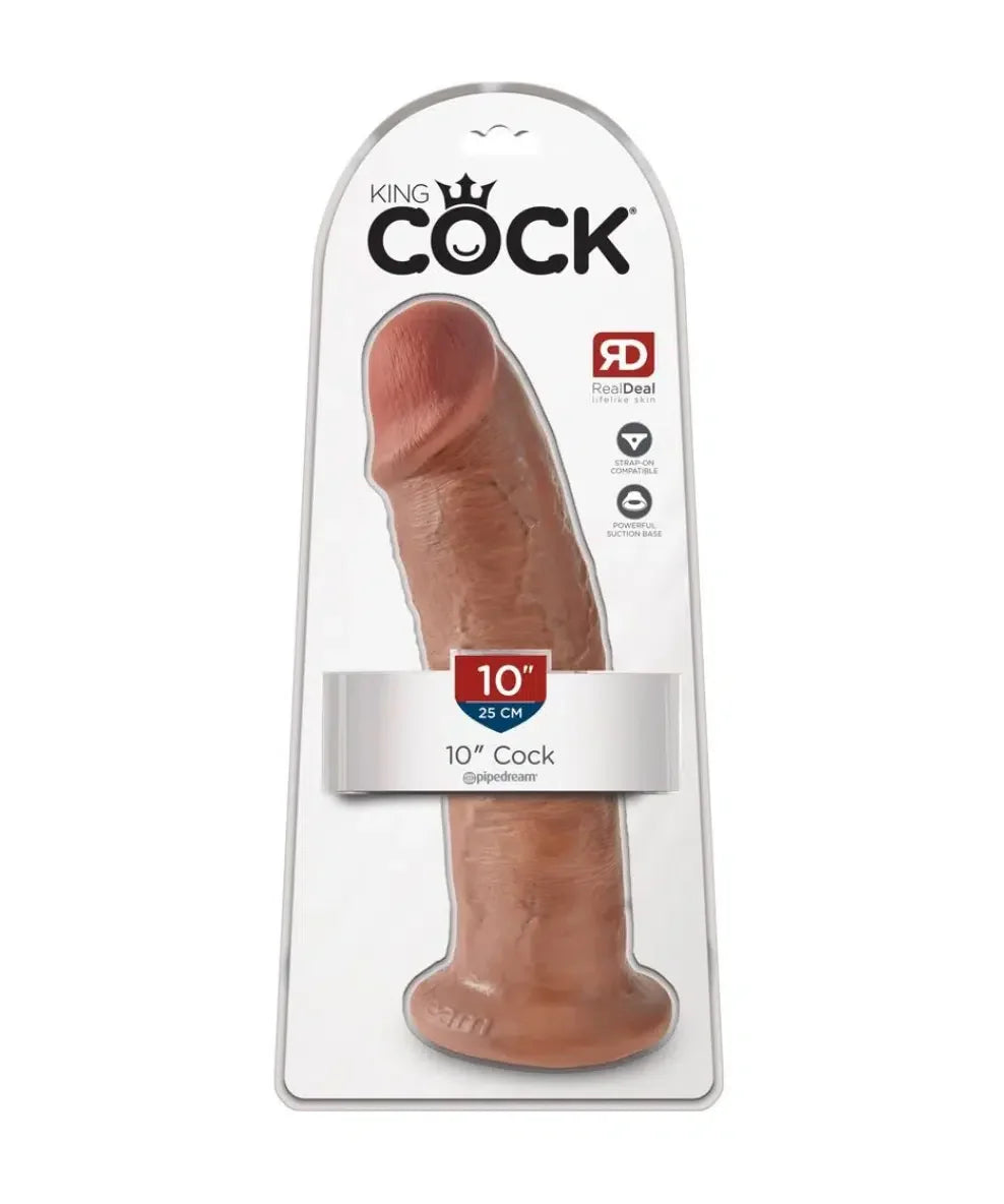 King Cock - Tan Realistisk dildo 25cm. Ultra-realistisk dildo som virkelig gir deg følelsen av å bli fylt opp, enten vaginalt eller analt.