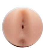 Realistic silicone masturbator sleeve with lifelike texture, adult toy on white background