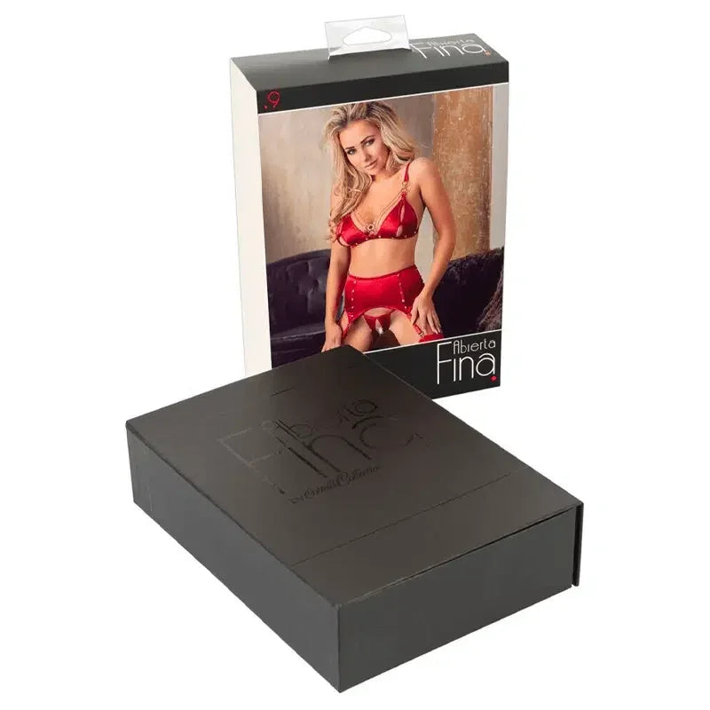 Abierta Fina - Bra and Suspender Set