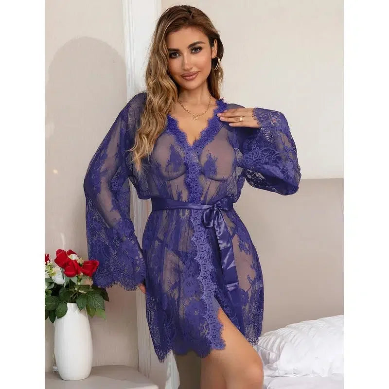 Blå Sexy Babydoll & Chemise