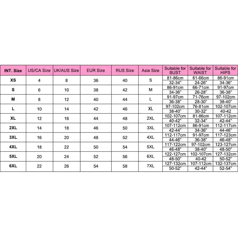 Korsett med matchende skjørt - størrelser
