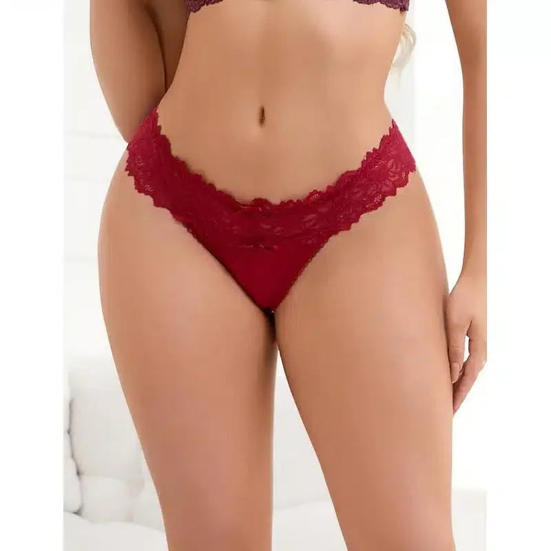 Sexy Blonde Panty i Ice Silk - burgunder