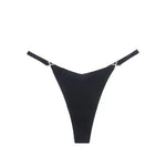 Sexy Bikini Truse med Diamantdetaljer - sort