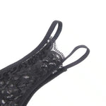 Sexy Blonde Truse med Fransk Åpning og Sløyfe - sort