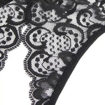 Sexy Blonde Truse med Fransk Åpning og Sløyfe - sort