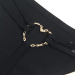 Sømløs Ice Silk String med Dekorative Spenner - sort