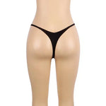 Sømløs Ice Silk String med Hjerteformede Dekorasjoner - sort