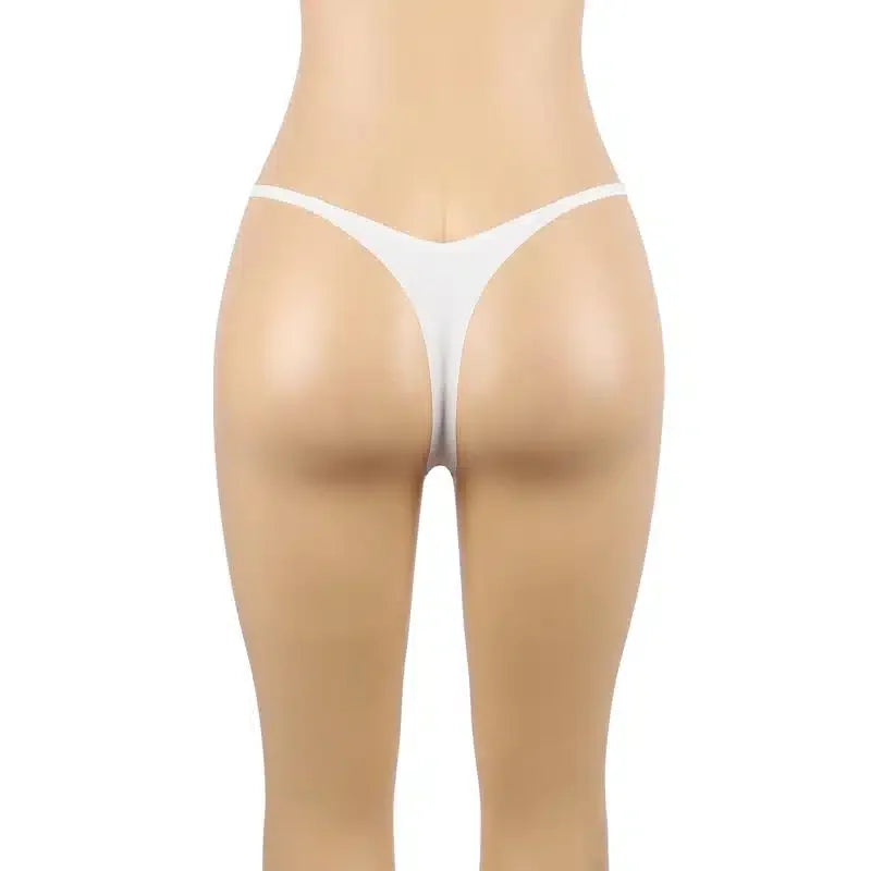 Sømløs Ice Silk String med Hjerteformede Dekorasjoner - hvit