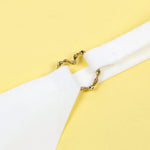 Sømløs Ice Silk String med Hjerteformede Dekorasjoner - hvit