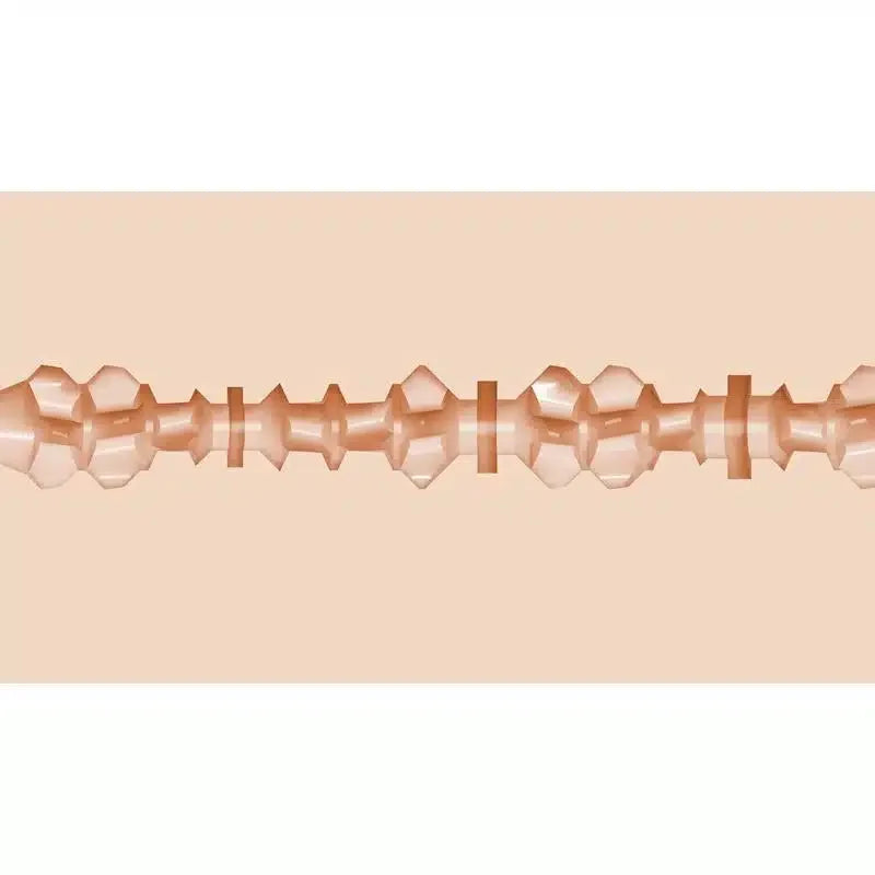 Textured tunnel with geometric shapes, beige color, adult product internal sleeve design