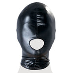 Sort latex hette med munnåpning, erotisk tilbehør til voksne, fetish bdsm maske