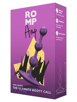 ROMP Amp Anal Beads – lilla produktemballasje med "The Ultimate Booty Call"