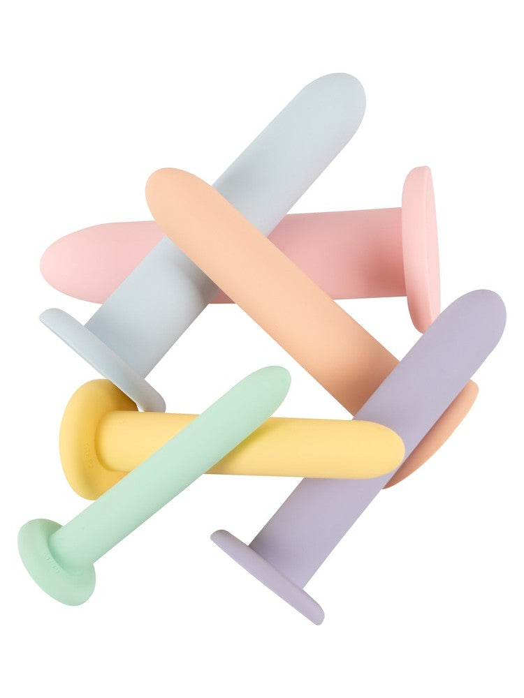 You2Toys Six in a Row – bøyelige silikondildoer i grønn, gul, lilla, oransje, blå og rosa