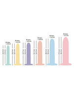 You2Toys Six in a Row – mål på lengde og diameter for hver av de seks dildoene