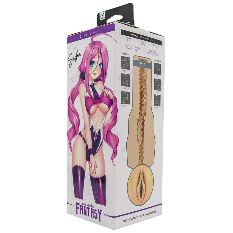 Erotisk leketøy i eske med anime-illustrasjon og produktbilde, sexleketøy for voksne.